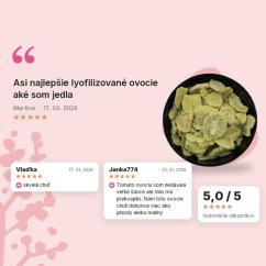 Kiwi lyofilizované plátky Emerosa, hodnotenia zákazníkov