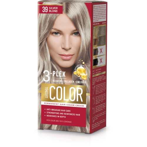Barva na vlasy - stříbrný blond č. 39 Aroma Color