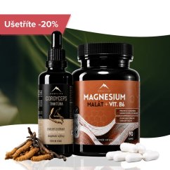 Energy bundle: Cordyceps tinktura 50 ml a Magnézium malát 90 ks Hrotlife