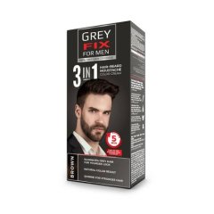 Farba do męskich włosów, brody i wąsów - brązowa Grey Fix