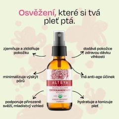 Růžová voda z růže stolisté ve skle (Rosa Centifolia) Alteya Organics 60 ml