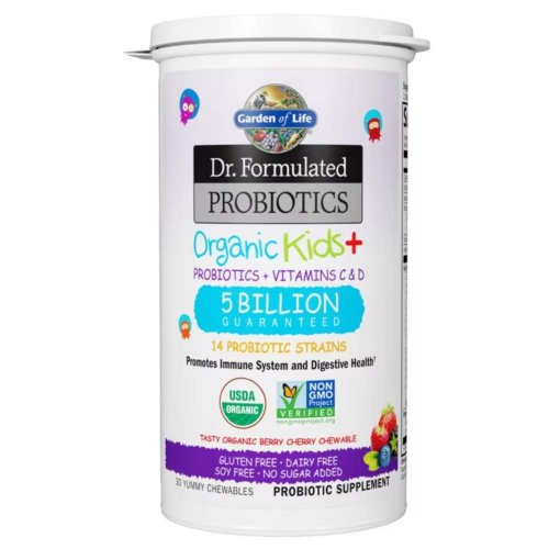 Dr. Formulated Probiotiká pre deti žuvacie s príchuťou lesného ovocia a čerešne Garden of Life 30ks