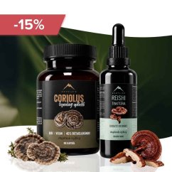 Odporność Starterpack - Reishi nalewka 50ml + Coriolus 90cps Hrotlife