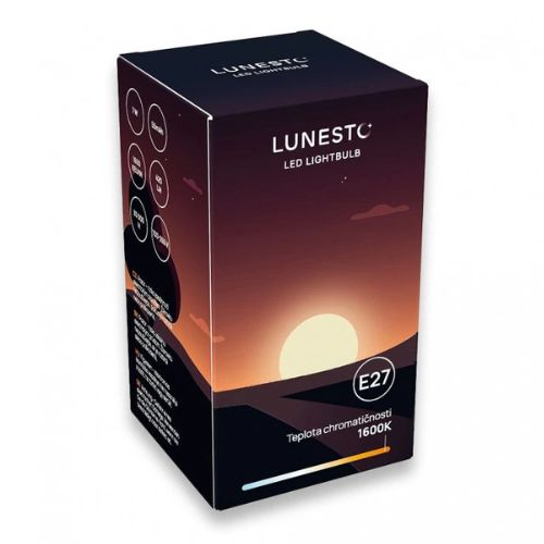 LED Oranžová žiarovka E27 bez modrej zložky na lepší spánok Lunesto