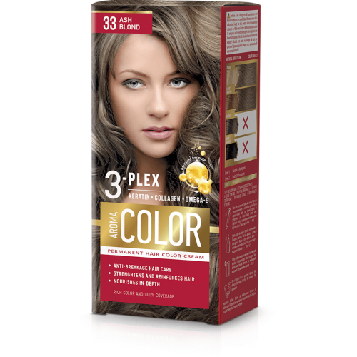 Farba na vlasy - popolová blond č. 33 Aroma Color