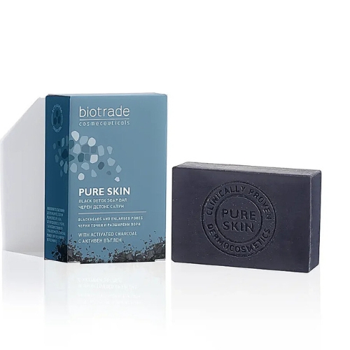 Detoxifying soap with active carbon Pure skin Biotrade 100g