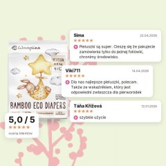 Woopies dziecięce pieluszki EKO NEWBORN (2-5kg) Wooden Spoon 40szt, oceny klientów