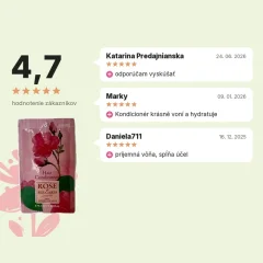 Kondicionér na vlasy z ružovej vody Rose of Bulgaria 12ml vzorka, hodnotenia zákazníkov Kondicionér na vlasy z ružovej vody Rose of Bulgaria 12ml vzorka, hodnotenia zákazníkov