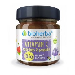 Miód pszczeli - witamina C+dzikiej róży+propolis Bioherba 280g
