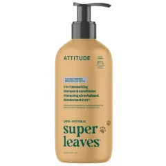 Šampón a kondicionér 2v1 pro domáce zvieratá proti zápachu s kokosom ATTITUDE Super leaves Pets 473ml