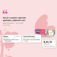 Zubná pasta 0+ Jahoda Astera KIDS Aroma 50 ml, hodnotenia zákazníkov