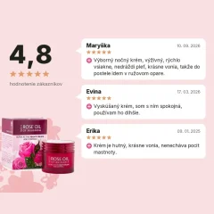 Nočný pleťový krém s ružovým olejom Regina Roses 50 ml, hodnotenia zákazníkov