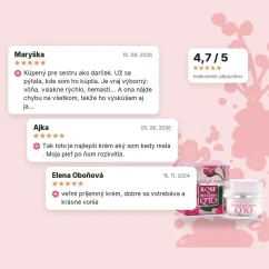 Krém proti vráskam s Q10 z ružovej vody Rose of Bulgaria 50 ml, hodnotenia zákazníkov