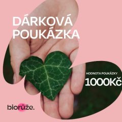Dárková poukázka na nákup v eshopu Biorůže v hodnotě 1000 Kč