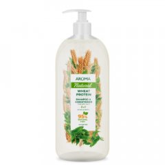 Szampon i odżywka 2 w 1 do włosów suchych Proteiny pszenicy Aroma z dozownikiem 900 ml