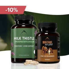 Podpora jater - Maitake 90cps + Ostropestřec (Silymarin 80 %) 90cps Hrotlife