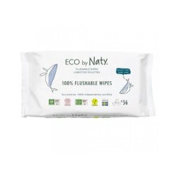 Chusteczki nawilżane ECO by Naty bez zapachowe - do spłukiwania - wygodne opakowanie 3 x 56 szt