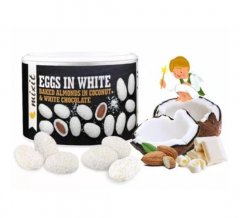 Kokosová vejce s mandlemi v bílé čokoládě Mixit 240 g