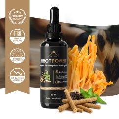 Hrotpower tinktura z Cordyceps + B-komplex + Ashwagandha Hrotlife 60ml