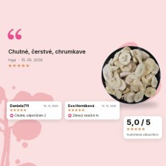 Banán lyofilizovaný plátky Emerosa, hodnotenia zákazníkov Banán lyofilizovaný plátky Emerosa, hodnotenia zákazníkov