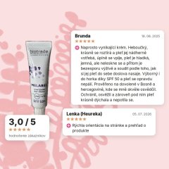 Zosvetľujúci denný krém s SPF 50 Melabel Biotrade 5ml vzorka, hodnotenia zákazníkov
