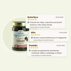 Oliwki Kalamata w oliwie z oliwek organiczne MANI 280g Oliwki Kalamata w oliwie z oliwek organiczne MANI 280g