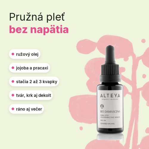 Vyživovacie pleťové sérum Bio Damascena Alteya Organics 20 ml, výhody