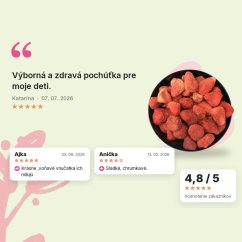 Jahody lyofilizované celé Emerosa, hodnotenia zákazníkov