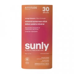 100% minerálna ochranná tyčinka na celé telo ATTITUDE (SPF 30) s vôňou Orange Blossom 60g