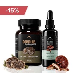 Odporność Starterpack - Reishi nalewka 50ml + Coriolus 90cps Hrotlife