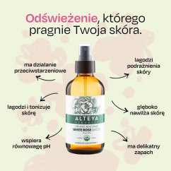 Woda różana z białej róży Alteya Organics w szkle 240 ml
