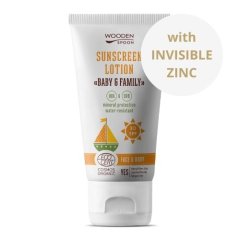 Mleczko do opalania do ciała w tubce Baby & Family SPF 30 Wooden Spoon 150ml
