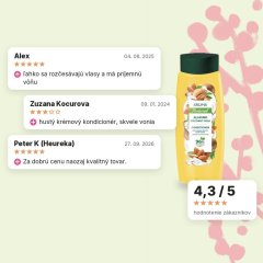 Kondicionér na mastné korienky a suché končeky Mandľa a kokosové mlieko Aroma 400 ml, hodnotenia zákazníkov