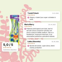 Zubná kefka Astera Flex Active 1+1 medium AROMA, hodnotenia zákazníkov