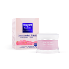 Denný pleťový krém s kolagénom probiotický s organickým ružovým olejom YOGHURT OF BULGARIA 50 ml Denný pleťový krém s kolagénom probiotický s organickým ružovým olejom YOGHURT OF BULGARIA 50 ml