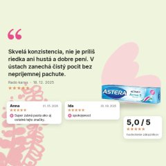Zubná pasta Active Astera Active 110g, hodnotenia zákazníkov