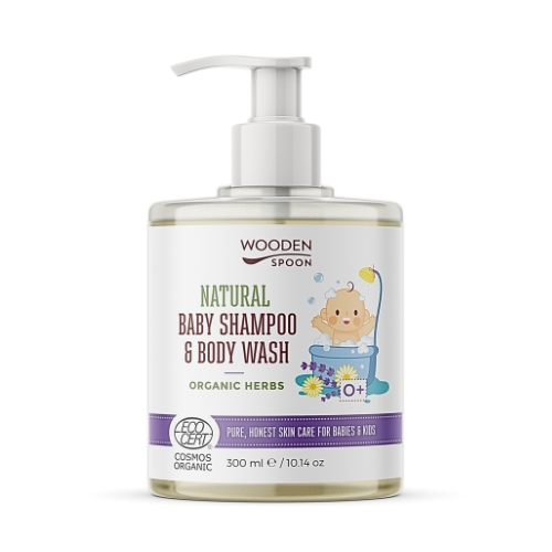 Żel pod prysznic i szampon do włosów dla dzieci 2w1 z ziołami Wooden Spoon 300ml