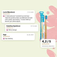Bambusová kefka na zuby s modrými štetinami pre dospelých NORDICS, hodnotenia zákazníkov Bambusová kefka na zuby s modrými štetinami pre dospelých NORDICS, hodnotenia zákazníkov