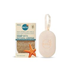 Mydło w kostce z naturalną gąbką roślinną, kokosem i wanilią Balmy 125g Mydło w kostce z naturalną gąbką roślinną, kokosem i wanilią Balmy 125g