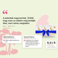 XL csomag Woopies baba ECO pelenkák MINI (3-8kg) fakanál 3x36db, vásárlói értékelések