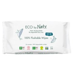 Chusteczki nawilżane ECO by Naty bez zapachowe - do spłukiwania 56 szt