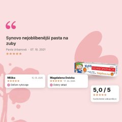 Zubná pasta 4+ Pomaranč a Vanilka Astera Homeopathica 50 ml, hodnotenia zákazníkov