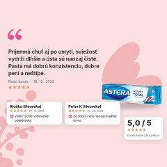 Zubná pasta Total Astera Active Aroma 100 ml, hodnotenia zákazníkov