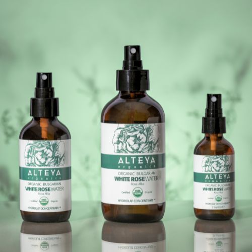 Ružová voda z bielej ruže Alteya Organics v skle 240 ml
