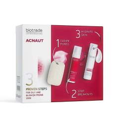 Zestaw do pielęgnacji skóry trądzikowej (balsam + krem ​​+ mydło) Acnaut Biotrade