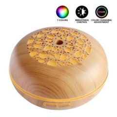 Ultrasonic diffuser for essential oils pale wood with patterns Bioruža 550ml