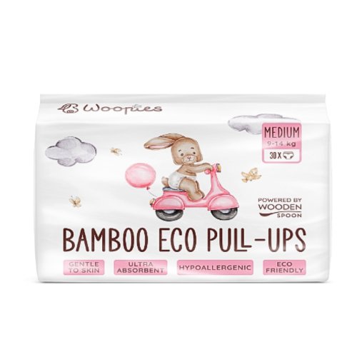 Woopies dětské EKO plenkové kalhotky (9-14kg) Pull-ups Wooden Spoon Medium 30ks