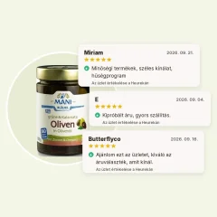 Kalamata és zöld olajbogyó olívaolajban organikus MANI 280g Kalamata és zöld olajbogyó olívaolajban organikus MANI 280g