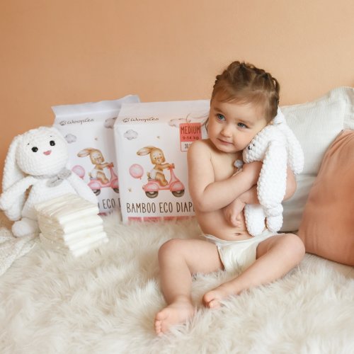 Woopies detské EKO plienky MEDIUM (9-14kg) Wooden Spoon 30ks
