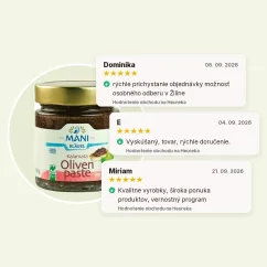 Pasta z olív Kalamata organická certifikovaná Naturland Fair MANI 180g, hodnotenia obchodu